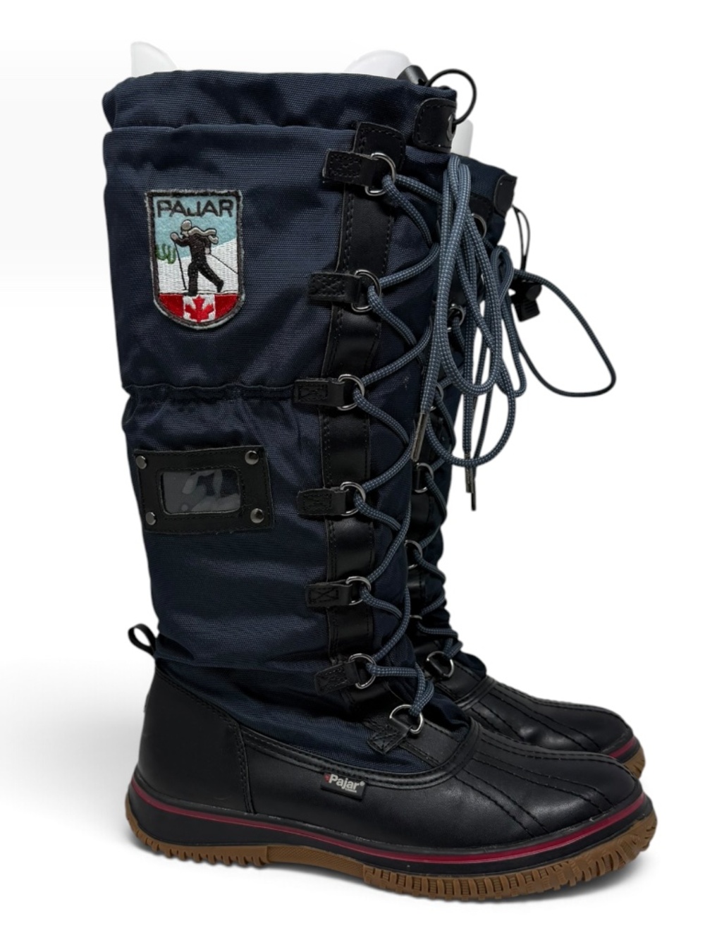 Pajar Grip Waterproof Winter Boots 8-8.5 Navy Sherpa Lined Knee High